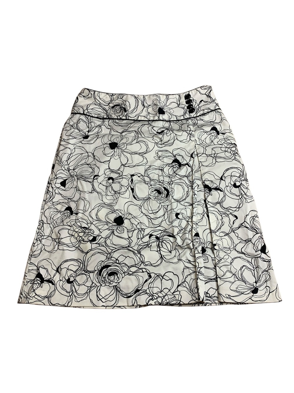 Ricki's Black & White Floral Print Skirt - Size 4